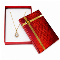Hologram Necklace Gift Box in Assorted Colors with Gold Bow