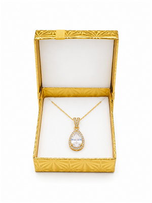 Hologram Pendant Box in Assorted Colors with Gold Bow