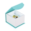 Teal Blue Magnetic Ring Gift Box with White Insert and Protective Sleeve