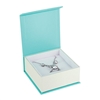 Teal Blue Magnetic Jewelry Set Gift Box with White Insert and Protective Sleeve