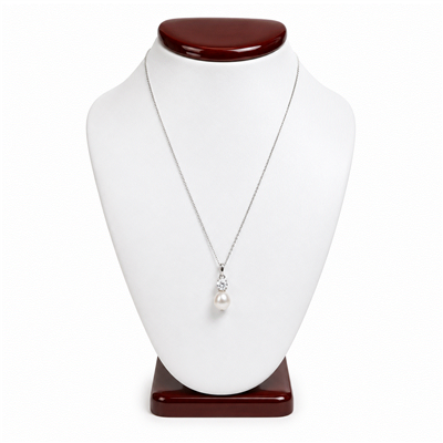 JK-628-RW  Necklace Bust Leather-Rosewood