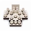 16-Ring Chocolate & Beige Faux Leather Jewelry Display Set