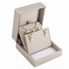 JY6C-P90 Premium Luna Silver Faux Leather Pendant / Earring Box
