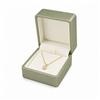 Premium Metallic Green Cream Leatherette Pendant Box