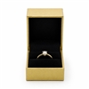 LA01-G Diana Gold Leatherette Ring Gift Box with Black Velvet Insert