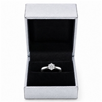 LA01-S  Diana Silver Leatherette Ring Box