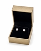 LA02-G Diana Gold Leatherette Earring Box with Black Velvet Insert