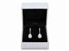 LA02-S Diana Silver Leatherette Earring Box with Black Velvet Insert