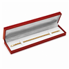 Classic red leatherette bracelet jewelry box with white velvet interior and bracelet