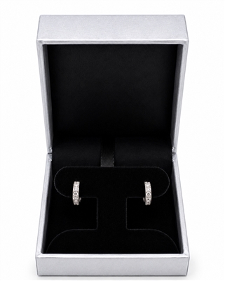 LC13-S Diana Silver Leatherette Earring T-Bar Box with Black Velvet Insert