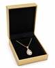 LC22-G Diana Gold Leatherette Large Pendant Box with Black Velvet Interior