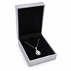 LC22-S Diana Silver Leatherette Large Pendant Box with Black Velvet Interior