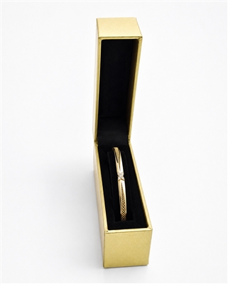 LC23-G Diana Gold Leatherette Bangle Watch Box with Black Interior