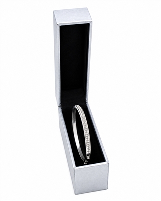 LC23-S Diana Silver Leatherette Bangle Watch Box with Black Interior