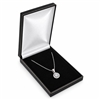 LV7(BK) black leatherette necklace box with faux velvet interior