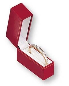 Classic Red Small Bangle Gift Box with White Velvet and Satin Interior