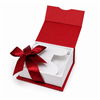 Red Magnetic Ribbon Earring & Pendant Gift Box with White Insert
