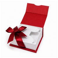MRP11(RED) Red Magnetic Ribbon Jewelry Gift Box for Earrings & Pendants