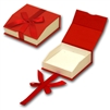 Red Magnetic Ribbon Pendant Gift Box with White Foam Insert