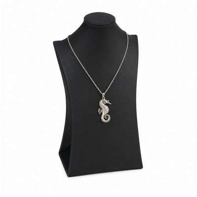 Black Leatherette Neckform Jewelry Display Stand for Necklaces and Pendants