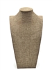 ND-1106N-N3 Burlap Curved Jewelry Necklace and Chain Display Bust, 13" Tall