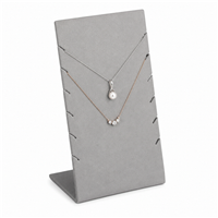 ND-1998R-SG   Multi Necklace Stand Steel Grey Faux Leather