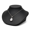 Black Faux Leather Necklace Bust Display for Jewelry