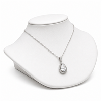 ND-2213L WH  White Leatherette Necklace Bust Display