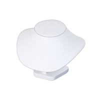 ND203L(WH) White  Leatherette Necklace Display Bust