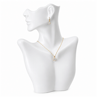 PB-0172P (W) White Plastic Figurine Necklace Display
