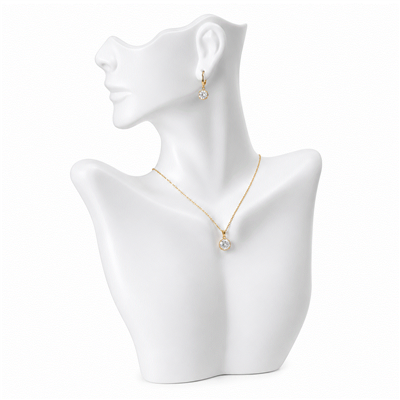PB-0172P (W) White Plastic Figurine Necklace Display