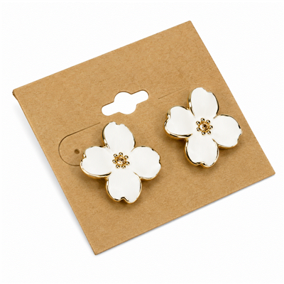Kraft Earring Display Card 2 Inch x 2 Inch for One Pair of Earrings