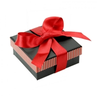 PD11/ RD Striped-Pendant-Earring-Box Black/Red