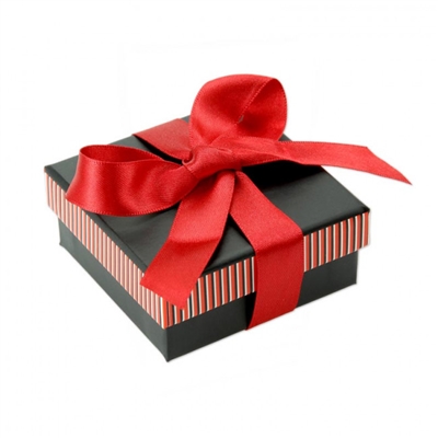 PD11/ RD Striped-Pendant-Earring-Box Black/Red