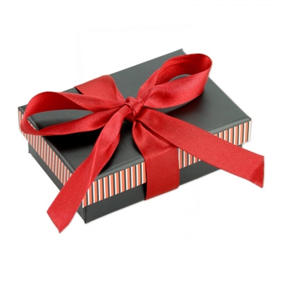 PD21-BK/RD Striped-Pendant-Charm-Box Black/Red
