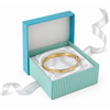 Blue and white striped bangle gift box with blue lid and bracelet