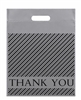 Silver and Black Thank You Die Cut Plastic Shopping Bag 12 x 15