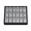 Steel Grey and Black Faux Leather Pendant Earring Stackable Tray with 18 Pads