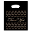 Black and Gold Thank You Die Cut Plastic Shopping Bag 9 x 11