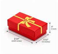 RK  1(BX2821-RK) GLOSSY RED W/ GOLD BOW COTTON GIFT BOX