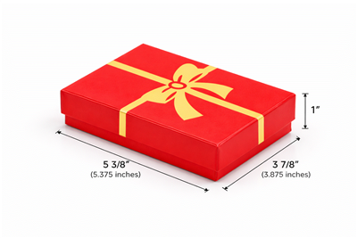 RK - 5(BX2853-RK) GLOSSY RED W/ GOLD BOW COTTON GIFT BOX