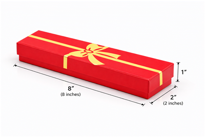 RK6(BX2882-RK) GLOSSY RED W/ GOLD BOW COTTON GIFT BOX