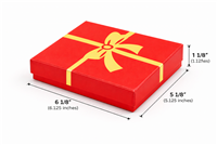 RK9 (BX2865-RK)GLOSSY RED W/ GOLD BOW COTTON GIFT BOX