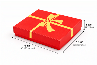 RK9 (BX2865-RK)GLOSSY RED W/ GOLD BOW COTTON GIFT BOX