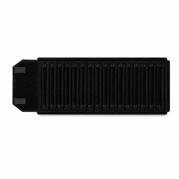 RR712V Black Velvet Ring Display Roll with 16 Removable Tubes