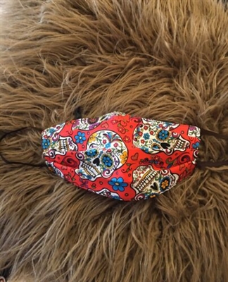 Home made Face Mask Red-Skull-Face