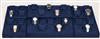 SET 88-D83 Navy Blue Faux Suede 30-Piece Watch Display Set