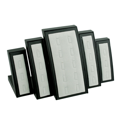 SET124-1 Black and Gray Vertical Ring Display Set