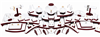 61-Piece White Faux Leather Jewelry Display Set with Glossy Rosewood Trim