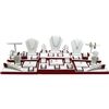 35-Piece White Faux Leather Jewelry Display Set with Rosewood Trim